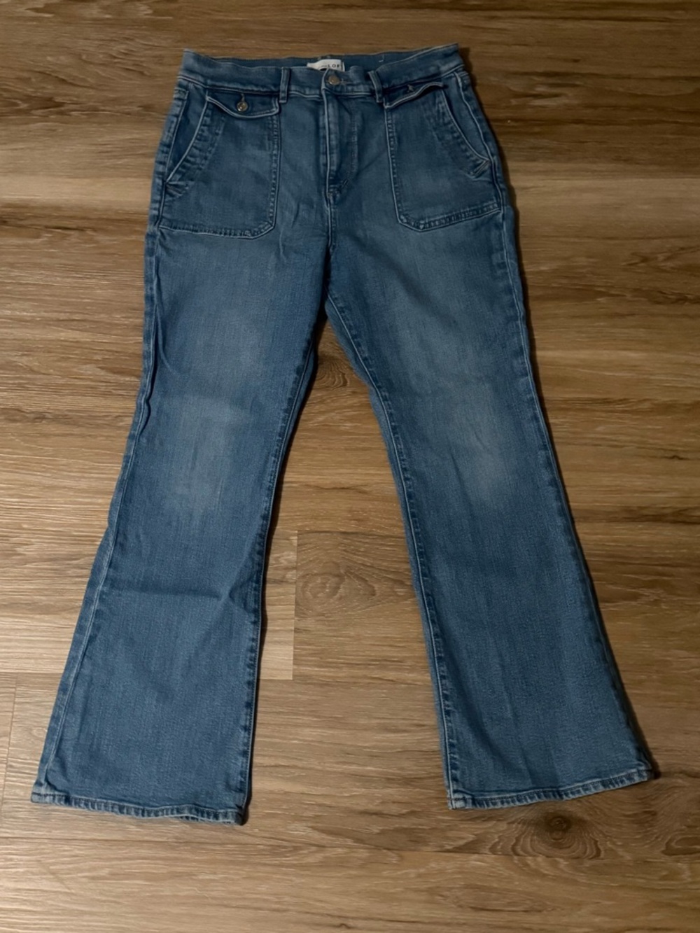 Loft | Women’s Mid-Blue Flare Jeans - Casual Wide Leg